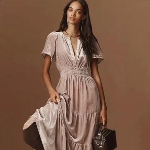 Anthropologie Dresses & Skirts - The Somerset Maxi Dress: Velvet Edition by Anthropologie in Lavender size M